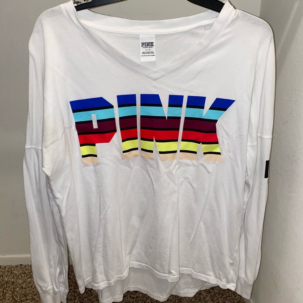 🌹PINK Multi-Color Long-Sleeve T-Shirt🌷